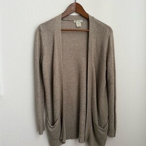 Cotton Emporium Beige Open-Front Cardigan